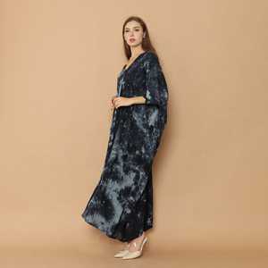 Vestido largo bohemio elegante y elegante para mujer, caftán largo con tinte de corbata, vestidos informales de noche holgados, 100% algodón Natural - Product Image 5