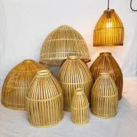 Abat-jour en rotin fait main, style asiatique, écologique, luminaire d'intérieur