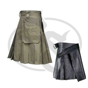 Kilt en cuir de coton, style utilitaire nordique élégant - Product Image 2