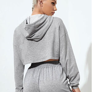 Inspire Apparel Haut court à manches longues pour femmes de haute qualité Sweat à capuche Streetwear imprimé avec logo personnalisé avec doublure au printemps - Product Image 1