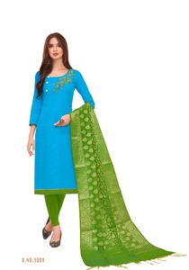 Readymade-sarga de algodón para mujer, parte superior de algodón y banara puras, dupta Zari, funciona a mano, de Royal Exporto - Product Image 5