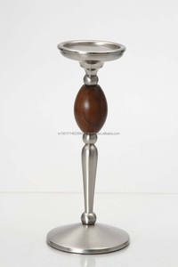 Bougeoir en métal naturel Combo, support de bougie brillante, décoration en métal massif, lanterne intérieure et extérieure - Product Image 3