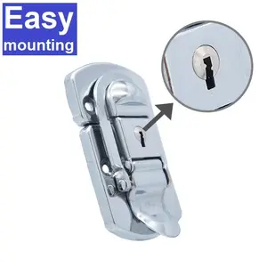 Small jewelry box case locks with HC220 polished silver metal latches lock hardware round heavy duty high-grade locks & keys