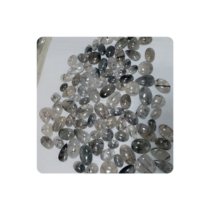 Quartz rutile noir de qualité supérieure taille personnalisée en gros Cabochon de pierres précieuses en vrac formes de coussin ovale opaque naturel 20-30mm de hauteur - Product Image 4