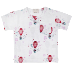 Kidswear-Camiseta de manga corta enrollada unisex, algodón orgánico sostenible, impreso - Product Image 1