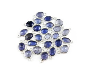 Connecteurs de cadre en pierre précieuse pour Bracelet, Quartz, fraise en argent Sterling, forme libre, 8-12mm, 30 pièces - Product Image 5