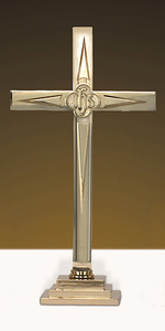 Autel en laiton gravé avec croix, fournitures d'église, crucifix, nouvelle collection - Product Image 2