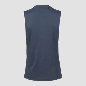 Camiseta sin mangas con cuello redondo para hombre, ropa deportiva de gimnasio de secado rápido, transpirable, estilo culturismo, cuello con capucha de talla grande de punto - Product Image 2
