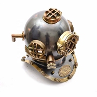 Casque de plongée nautique vintage haut de gamme en métal, modèle U.S. Navy Mark V, décoration d'intérieur antique en laiton et aluminium moulé