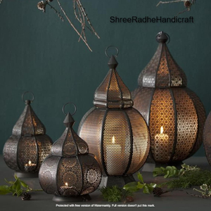 Moroccan <b>Lantern</b> Design | Vintage Decor <b>Lamp</b>, Spectacular Play of Light | Table <b>Lamp</b>+Garden <b>Lantern</b> | Home Decor | Golden Light - Product Image 1