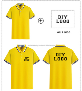 Logotipo personalizado para hombres para Polos 100% algodón antiarrugas patrón sólido tejido de punto - Product Image 2