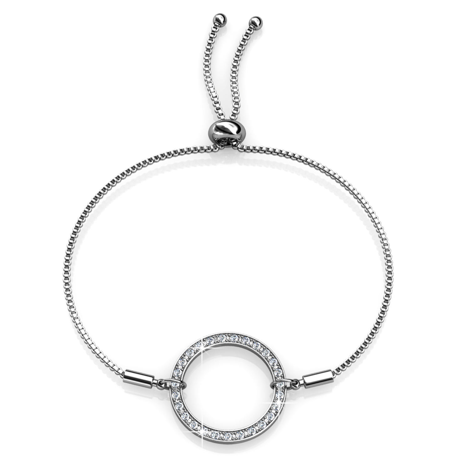 Brass With 18k White Gold Plated Delicate Women Bracelet