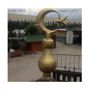 Ensemble de deux minarets de mosquée en laiton massif de tailles différentes, couleur or, minarets de mosquée en laiton pour la vente la plus importante - Product Image 2