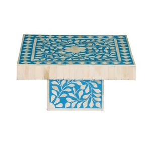 Soporte de pastel con incrustaciones de hueso moderno de alta calidad de fabricante indio para uso en decoración del hogar Fabricación de pastel con incrustaciones de hueso de la India - Product Image 2