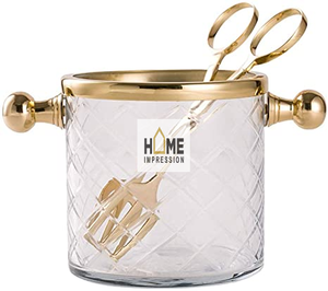 Seau à glace martelé à la feuille d'or en acier inoxydable décoratif moderne fantaisie Hôtels de luxe 12L Bière Refroidisseur de vin - Product Image 6