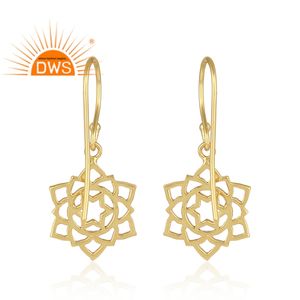 Anahata Chakra Charm Earrings 18k Gold Plated Silver Jewelry Wholesale Sterling Silver Handmade Earrings - Product Image 2