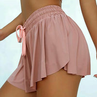 Shorts décontractés pour femmes grandes tailles, tricotés, respirants, à deux couches, taille élastique, séchage rapide
