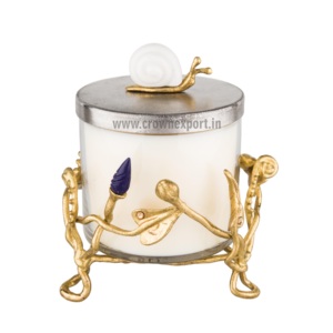 กล่องบรรจุอาหารทรงใบไม้ทำจากโลหะสีทองและหินอ่อน,ถังเก็บขนมคุกกี้เป็นมิตรต่อสิ่งแวดล้อมพร้อมขอบโลหะกล่องบรรจุอาหารในครัวแบบทันสมัย - Product Image 4