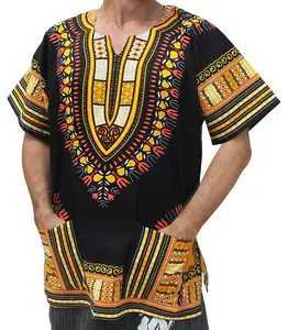 아프리카 셔츠 Dashiki 프린트 남성 여성 Succunct 히피 탑 블라우스 부족 무료 사이즈 멕시코 히피 블라우스 Caftan 히피 Boho 드레스