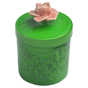 Rose Design Storage Jar Painted Design Iron Metal Decor <b>Cookies</b> Pots and Container Classic and Punching Design - Product Image 1
