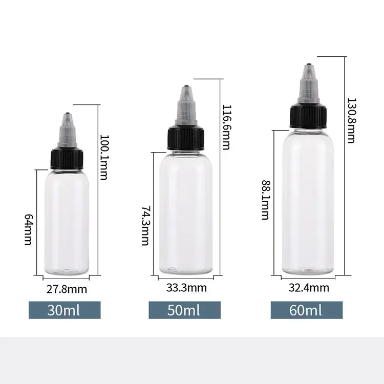 MAYSURE新着リサイクル可能30ml空のプラスチックタトゥーインク顔料ボトルエアブラシペイントボトルドロッパーツイストボトル