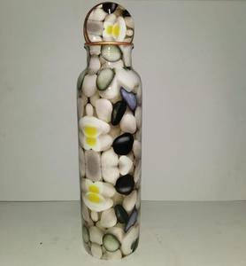 Bouteille d'eau en cuivre pur avec autocollant vert Antique, 1 pièce, Thermos isolé anti-fuite fait à la main pour accessoires de Bar 28 OZ - Product Image 3