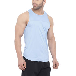 2022 Men's XL Casual Fitness Tank <b>Top</b> Quick Dry Gym Vest Made Polyester <b>Mesh</b> Breathable Knitted Plain Gym Wear Hot Selling - Product Image 3