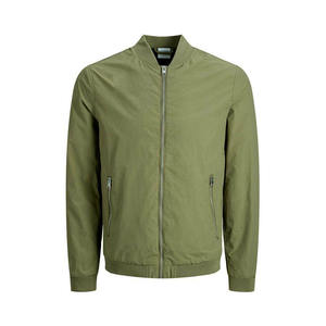 Chaqueta bomber fina con estampado personalizado unisex con decoración de patrón de logotipo frontal de cuello levantado para béisbol deportivo de hombre - Product Image 3