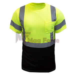 Camisas DE SEGURIDAD reflectantes personalizadas Camisas de seguridad y protección amarillo lima Trabajo Hi Vis Reflective con manga corta - Product Image 5
