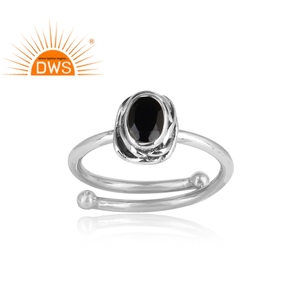 Bague ovale naturelle en pierre précieuse pour femmes, disponible en noir et en Onyx, argent Sterling, gros bijoux, offre spéciale - Product Image 2