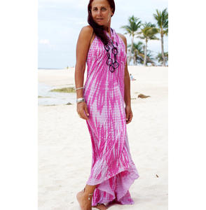 เดรสสปาเก็ตตี้มัดย้อมสำหรับผู้หญิงสุดฮิตสุดอินเทรนด์ชุดชายหาดแสนสนุกสำหรับฤดูร้อน - Product Image 1