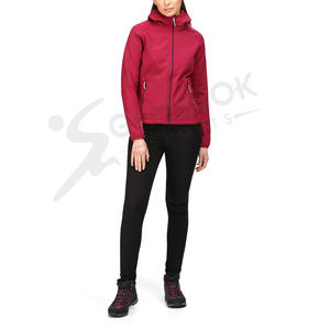 Vente en gros Veste Softshell à capuche coupe-vent imperméable pour femmes pour la randonnée en montagne en plein air respirante avec fermeture à glissière - Product Image 3