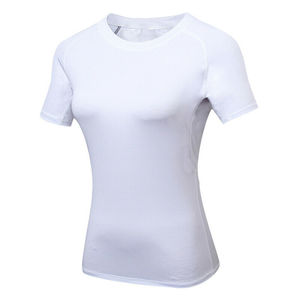 Compression T Shirt for Ladies Women Gym Yoga Sports Fitness Tee Slim Jogging Top Blouse with High Quality <b>Material</b> & Printing - Product Image 4