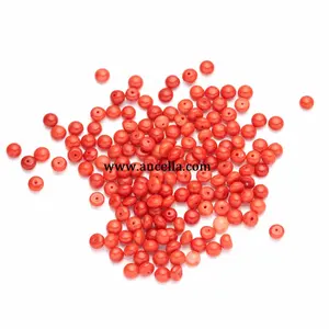 Red Italian Natural Coral Buttons Shape Top Quality mm 5.5
