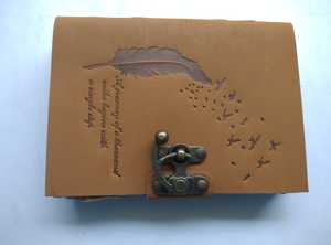 Carnet de notes en cuir personnalisé A5 fait à la main, carnet de notes en cuir rustique fait à la main - Product Image 2