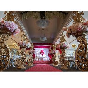 Decorated Golden Designer <b>Pillars</b> for Wedding Walkway Decorative Paisley Wedding Walkway <b>Pillars</b> Wedding Walkway <b>Pillars</b> Decor - Product Image 1