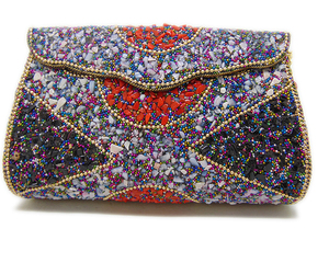 Bolso de mano de piedras de mosaico, azul y Multi grava - Product Image 1