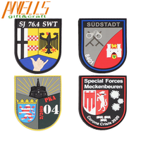 Patch PVC personnalisé en usine, 3D, motif Polizei allemand, unité spéciale Justiz, en tissu souple