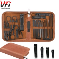 Kit de manucure professionnel, ensemble de soin des ongles, coupe-ongles, en acier inoxydable, outils de soins des ongles, avec étui de voyage luxueux, 26 pièces