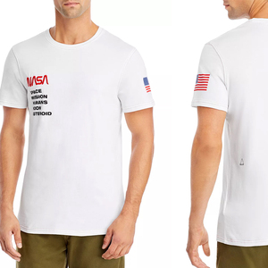 T-shirt blanc personnalisé 2026 pour hommes avec impression sérigraphique, tissu en coton pur de marque selon les exigences du client. - Product Image 4