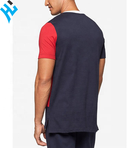 2025 nuevo OEM verano moda hombres Color bloque alta calidad tela Premium manga corta Camisetas de gran tamaño para hombres - Product Image 2