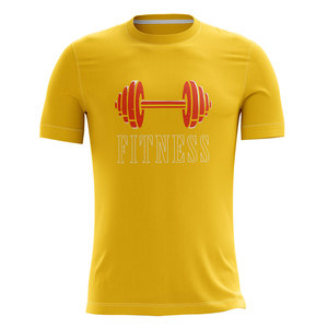 T-shirt à manches courtes en coton pour hommes, jersey respirant tricoté, échantillon personnalisé d'impression numérique, motif de logo de grande taille - Product Image 1