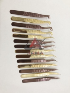 Pince à cils professionnelle solide et durable à poignée diamantée tout type de pince à épiler d'extension de cils pour cils individuels - Product Image 4