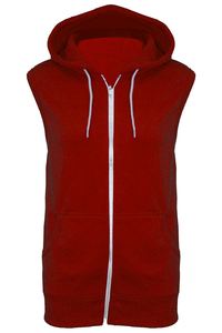 Sweat à capuche sans manches pour homme multicolores, 100% coton, séchage rapide, respirant, tissu polaire uni teint, fermeture éclair - Product Image 4