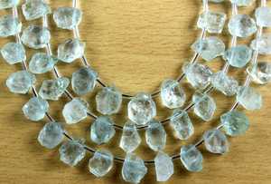 Pierres précieuses naturelles brutes en aigue-marine, 20 pièces, forme inégale, fabrication de bijoux rugueux, Collection de pierres bleues, coupe de Style - Product Image 5