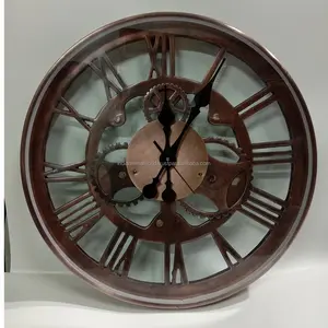 New design wall decor Large Vintage Metal Silent Living Room Art Decorative Wall Clock