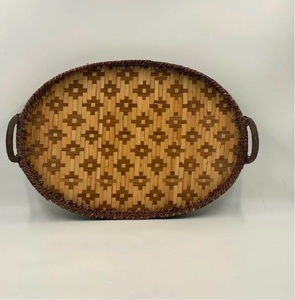 Lot de 2 plateaux de service en rotin brun Design rond Parfait pour le thé, le café et le dessert dans la cuisine de la maison - Product Image 5