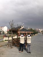 Gazebos d'extérieur Jidar Octagon de haute qualité avec toit en acier, couleur naturelle, montage facile, longue durée de vie, respectueux de l'environnement, fabriqué en Turquie