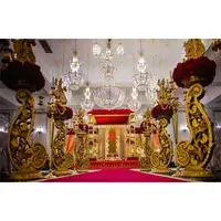 Düğün altın FRP sütunlar geçit için hint düğün koridor dekorasyon tavuskuşu sütunlar düğün geçit Paisley sütunlar dekor