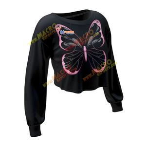 Femmes Automne Gym Wear Fitness Thick Workout Elastic Hem Cotton Cropped Top Hoodie for Active and Casual Comfort - Product Image 6